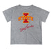 Iowa State Cyclones ISU Vive La Fete Script V1 Heather Gray Short Sleeve Tee Shirt