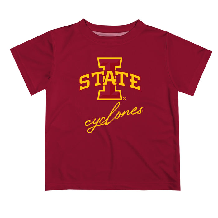 Iowa State Cyclones ISU Vive La Fete Script V1 Maroon Short Sleeve Tee Shirt