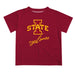 Iowa State Cyclones ISU Vive La Fete Script V1 Maroon Short Sleeve Tee Shirt