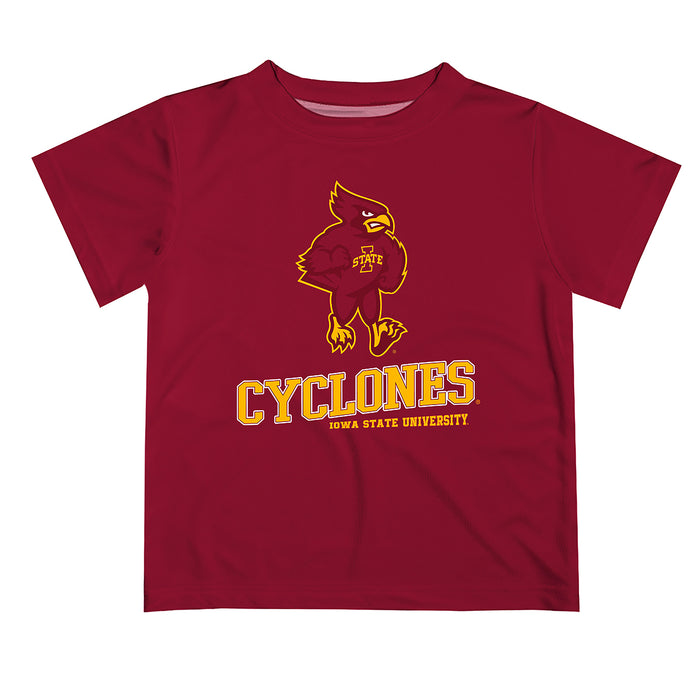 Iowa State Cyclones ISU Vive La Fete State Map Maroon Short Sleeve Tee Shirt