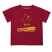 Iowa State Cyclones ISU Vive La Fete State Map Maroon Short Sleeve Tee Shirt