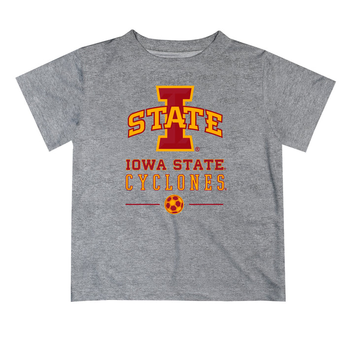 Iowa State Cyclones ISU Vive La Fete Soccer V1 Heather Gray Short Sleeve Tee Shirt