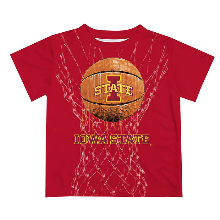 Iowa State Cyclones ISU Original Dripping Basketball Maroon T-Shirt by Vive La Fete