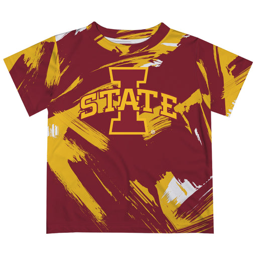 Iowa State Cyclones ISU Vive La Fete Boys Game Day Cradinal Short Sleeve Tee Paint Brush