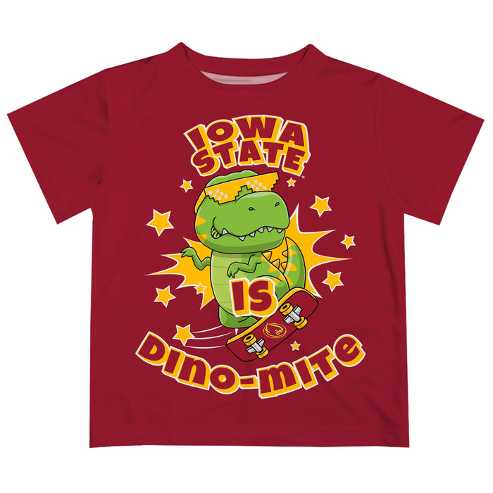 Iowa State Cyclones ISU Vive La Fete Dino-Mite Boys Game Day Cardinal Short Sleeve Tee