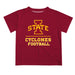 Iowa State Cyclones ISU Vive La Fete Football V1 Maroon Short Sleeve Tee Shirt