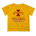 Iowa State Cyclones ISU Vive La Fete Football V1 Gold Short Sleeve Tee Shirt