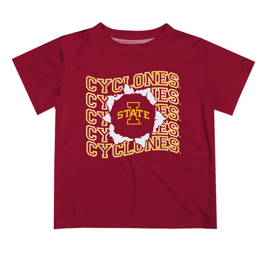 Iowa State Cyclones ISU Vive La Fete Maroon Art V1 Short Sleeve Tee Shirt