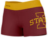 Iowa State Cyclones Vive La Fete Logo on Thigh & Waistband Maroon Gold Women Yoga Booty Workout Shorts 3.75 Inseam
