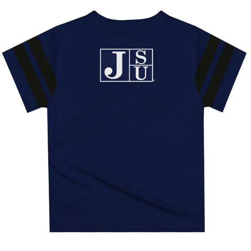 Jackson State Tigers JSU Vive La Fete Boys Game Day Navy Short Sleeve Tee with Stripes on Sleeves - Vive La Fête - Online Apparel Store