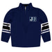 Jackson State University Tigers Vive La Fete Game Day Navy Quarter Zip Pullover Stripes on Sleeves - Vive La Fête - Online Apparel Store