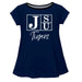 Jackson State University Tigers Vive La Fete Girls Game Day Short Sleeve Navy Top with School Logo and Name - Vive La Fête - Online Apparel Store