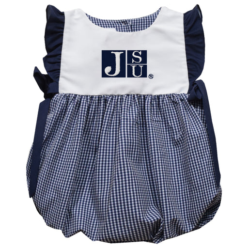 Jackson State University Tigers Embroidered Navy Gingham Bubble