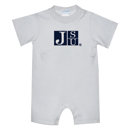Jackson State University Tigers Embroidered White Knit Short Sleeve Boys Romper