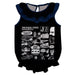 Jackson State University Tigers  Black Hand Sketched Vive La Fete Impressions Artwork Sleeveless Ruffle Onesie Bodysuit