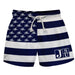 Jackson State Tigers JSU Vive La Fete Game Day Blue White Flag Swimtrunks V1