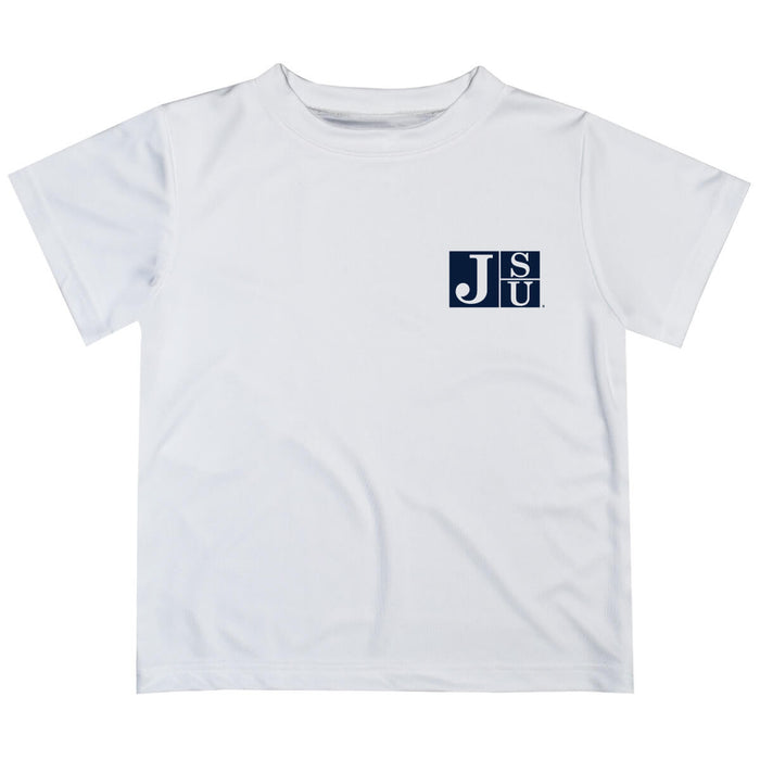 Jackson State University Tigers Hand Sketched Vive La Fete Impressions Artwork Boys White Short Sleeve Tee Shirt