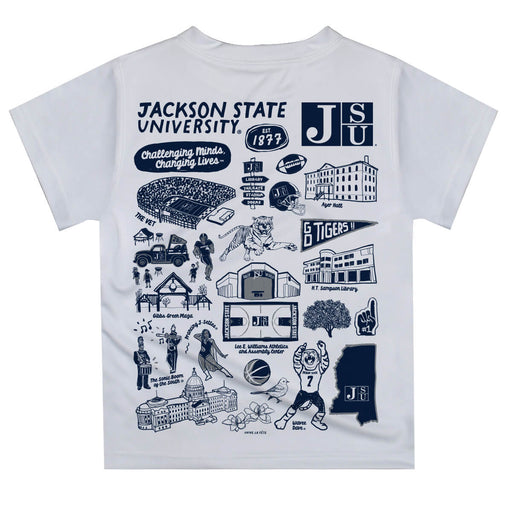 Jackson State University Tigers Hand Sketched Vive La Fete Impressions Artwork Boys Black Short Sleeve Tee Shirt - Vive La Fête - Online Apparel Store