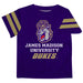 JMU Dukes Vive La Fete Boys Game Day Purple Short Sleeve Tee with Stripes on Sleeves - Vive La Fête - Online Apparel Store