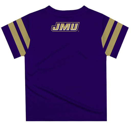 JMU Dukes Vive La Fete Boys Game Day Purple Short Sleeve Tee with Stripes on Sleeves - Vive La Fête - Online Apparel Store
