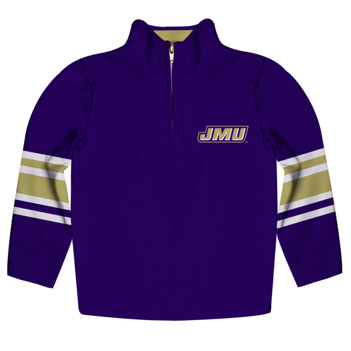 James Madison University Dukes Vive La Fete Game Day Purple Quarter Zip Pullover Stripes on Sleeves - Vive La Fête - Online Apparel Store