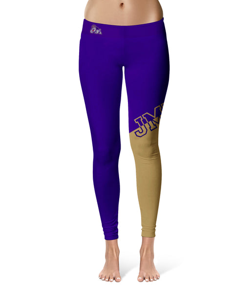 James Madison University Dukes Vive la Fete Game Day Collegiate Leg Color Block Women Purple Gold Yoga Leggings - Vive La Fête - Online Apparel Store