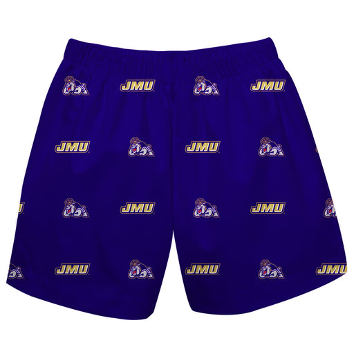James Madison University Dukes Short Purple All Over Logo - Vive La Fête - Online Apparel Store