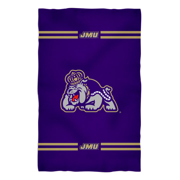 James Madison University Dukes Vive La Fete Game Day Absorvent Premium Purple Beach Bath Towel 51 x 32" Logo and Stripe" - Vive La Fête - Online Apparel Store