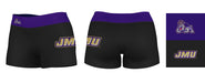 JMU Dukes Vive La Fete Game Day Logo on Thigh and Waistband Black & Purple Women Yoga Booty Workout Shorts 3.75 Inseam" - Vive La Fête - Online Apparel Store