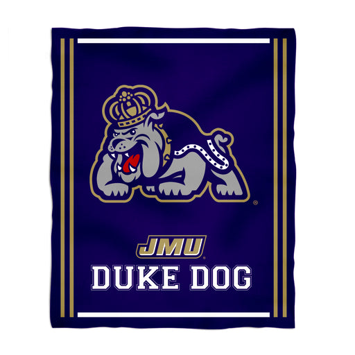 James Madison University Dukes Vive La Fete Kids Game Day Purple Plush Soft Minky Blanket 36 x 48 Mascot