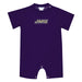 James Madison University Dukes Embroidered Purple Knit Short Sleeve Boys Romper