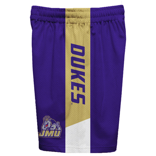 James Madison Dukes Vive La Fete Game Day Purple Stripes Boys Solid Gold Athletic Mesh Short - Vive La Fête - Online Apparel Store