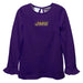 JMU Dukes Embroidered Purple Knit Long Sleeve Girls Blouse
