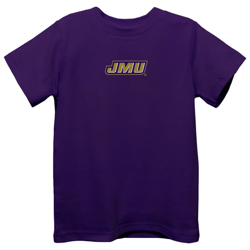 JMU Dukes Embroidered Purple knit Short Sleeve Boys Tee Shirt