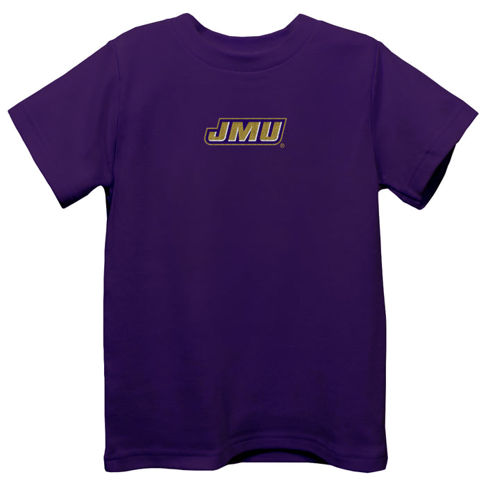 JMU Dukes Embroidered Purple knit Short Sleeve Boys Tee Shirt