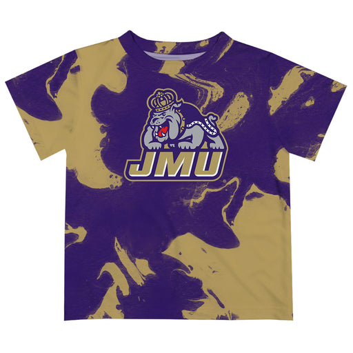 James Madison University Dukes Vive La Fete Marble Boys Game Day Purple Short Sleeve Tee