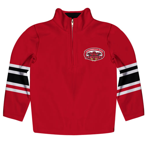 Jacksonville State Gamecocks Vive La Fete Game Day Red Quarter Zip Pullover Stripes on Sleeves - Vive La Fête - Online Apparel Store