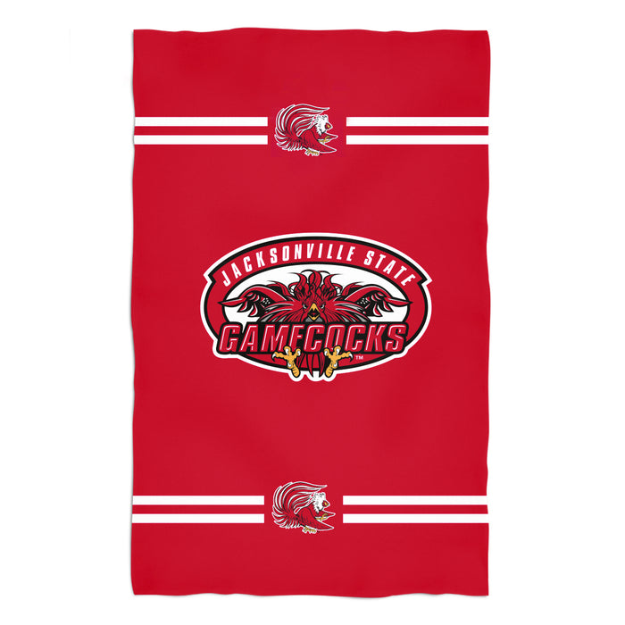 Jacksonville State Gamecocks Vive La Fete Game Day Absorvent Premium Red Beach Bath Towel 51 x 32" Logo and Stripes" - Vive La Fête - Online Apparel Store