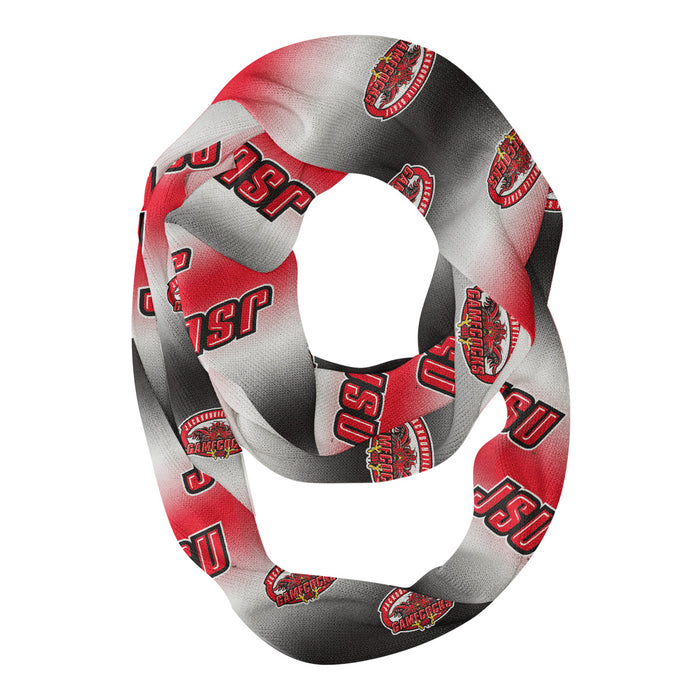 Jacksonville State Gamecocks Vive La Fete All Over Logo Game Day Collegiate Women Ultra Soft Knit Infinity Scarf