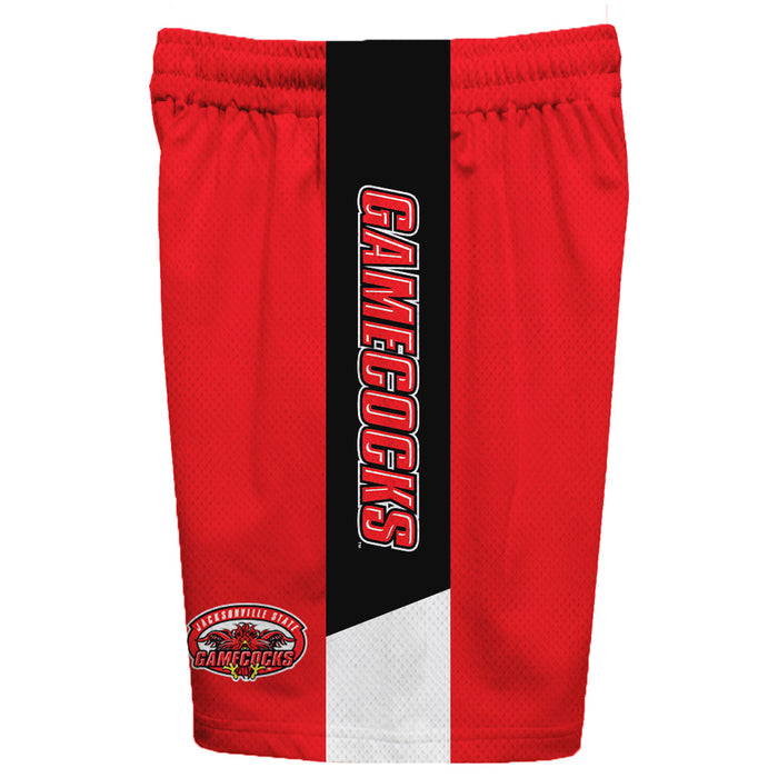 Jacksonville State Gamecocks Vive La Fete Game Day Red Stripes Boys Solid Black Athletic Mesh Short - Vive La Fête - Online Apparel Store