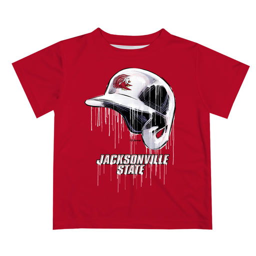 Jacksonville State Gamecocks Original Dripping Baseball Hat Red T-Shirt by Vive La Fete