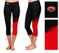 JSU Gamecocks Vive La Fete Game Day Collegiate Leg Color Block Women Black Red Capri Leggings - Vive La Fête - Online Apparel Store