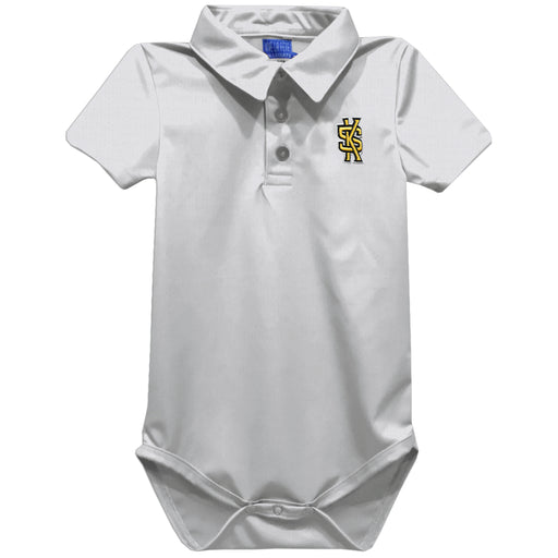 Kennesaw State Owls Embroidered White Solid Knit Polo Onesie