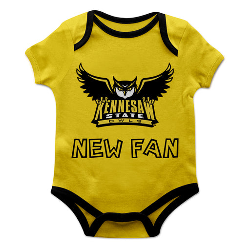 Kennesaw State University Owls Vive La Fete Infant Game Day Gold Short Sleeve Onesie New Fan Logo and Mascot Bodysuit