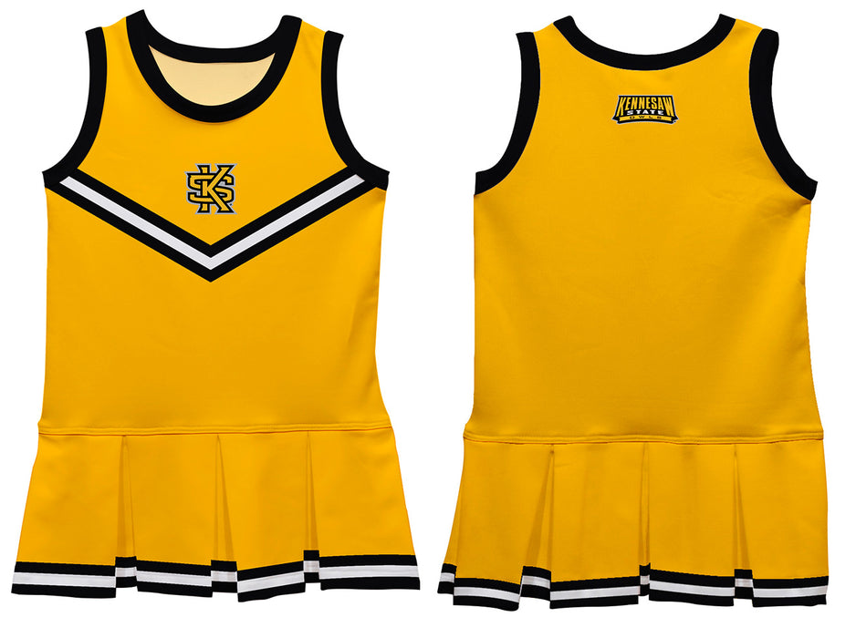Kennesaw State University KSU Owls Vive La Fete Game Day Gold Sleeveless Youth Cheerleader Dress - Vive La Fête - Online Apparel Store