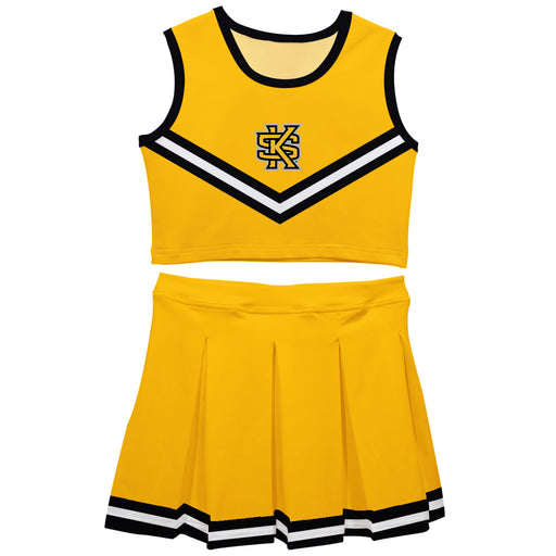 Kennesaw State University KSU Owls Vive La Fete Game Day Gold Sleeveless Chearleader Set