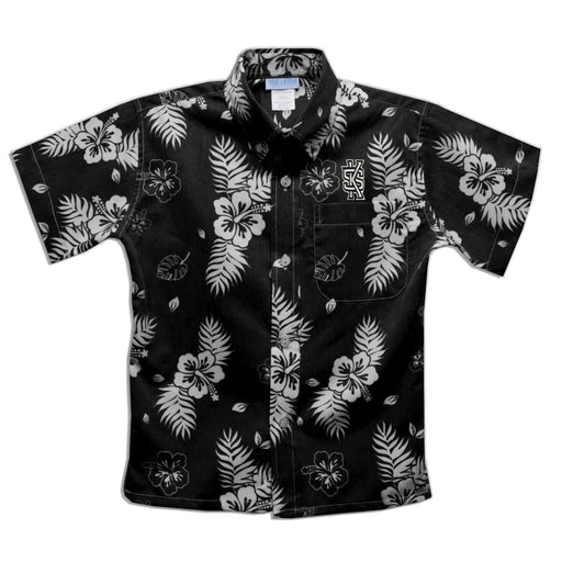 Kennesaw State University KSU Owls Black Hawaiian Short Sleeve Button Down Shirt
