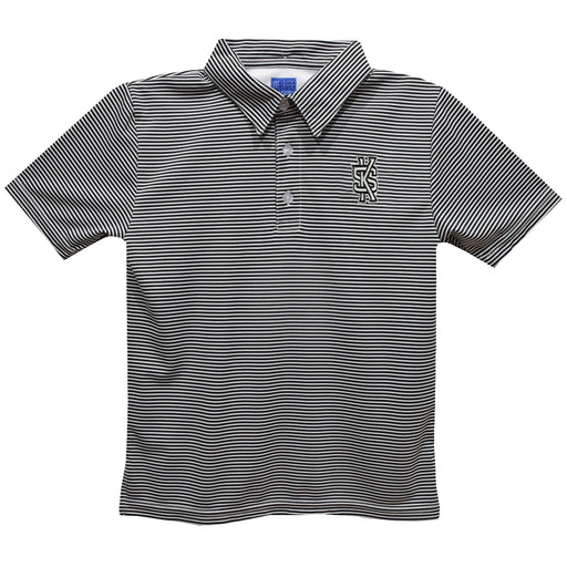 Kennesaw State University KSU Owls Embroidered Black Stripes Short Sleeve Polo Box Shirt