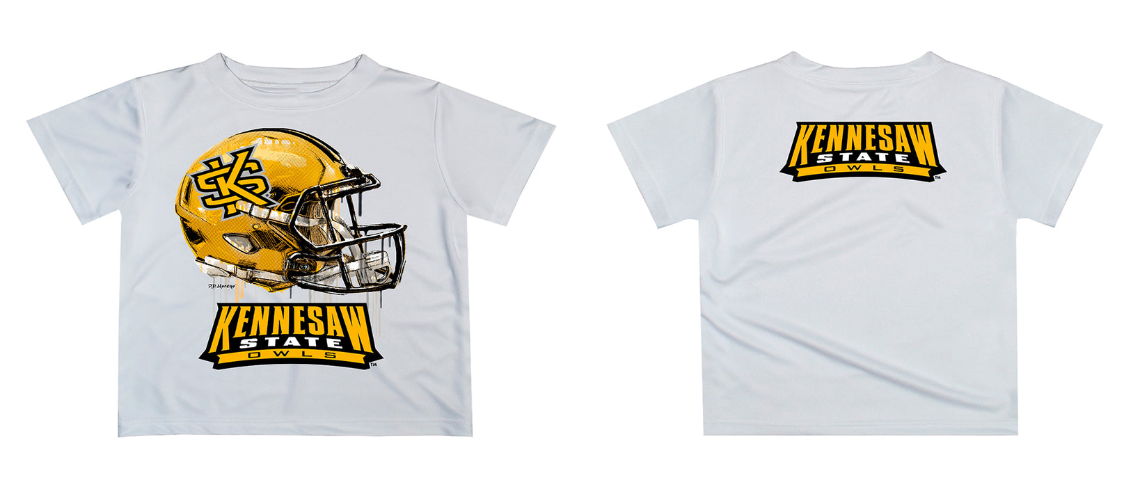 Kennesaw State University KSU Owls Original Dripping Football Helmet T-Shirt by Vive La Fete - Vive La Fête - Online Apparel Store