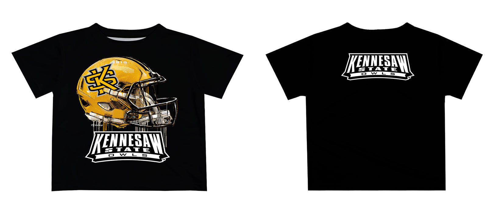 Kennesaw State University KSU Owls Original Dripping Football Helmet T-Shirt by Vive La Fete - Vive La Fête - Online Apparel Store
